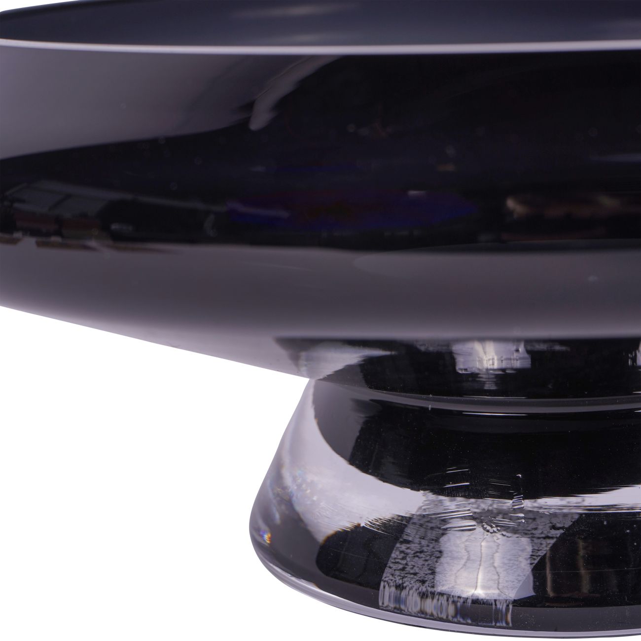 Noir Black Glass Bowl on Stand